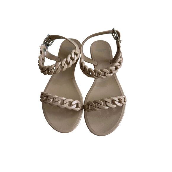 GIVENCHY Beige Nea Jelly Chain Sandals Flats Size 37 / US 7 - Picture 5 of 8